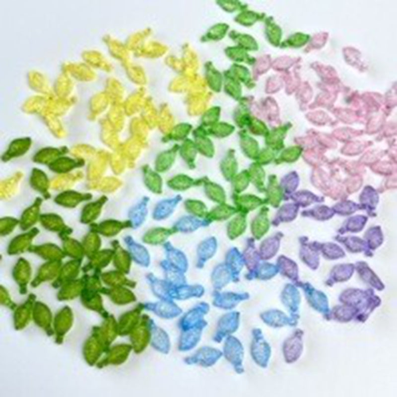 Tiny Translucent Acrylic Leaf Charms