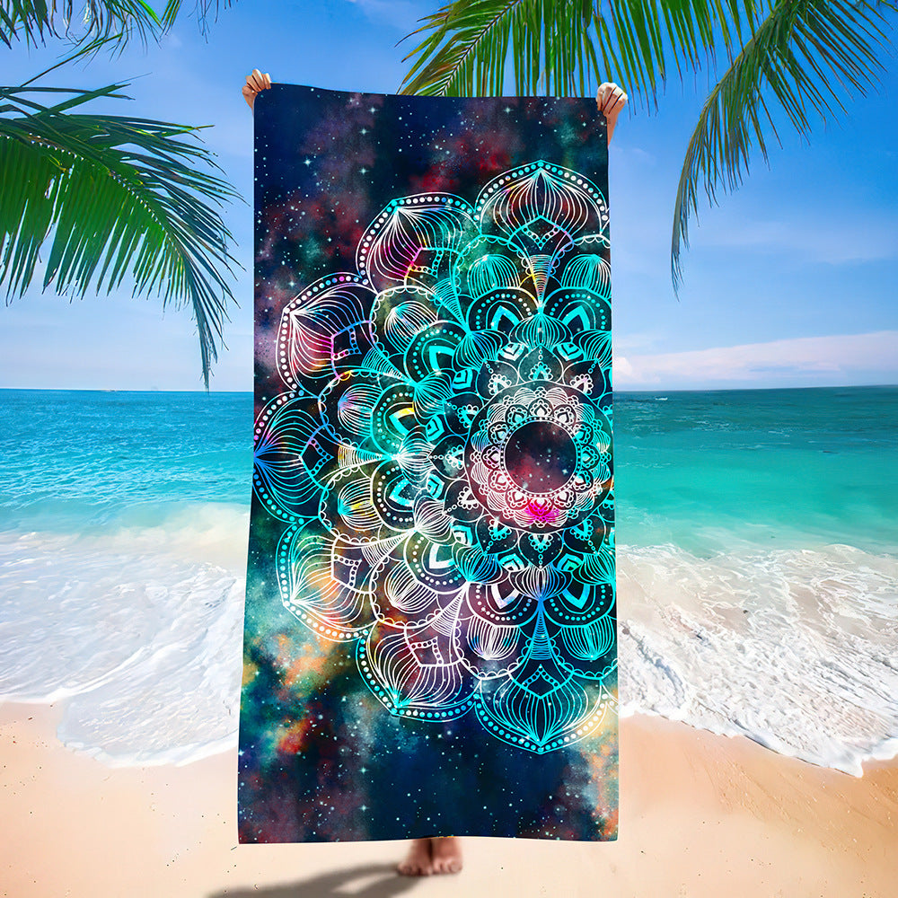 Serviette de plage en microfibre impression créative