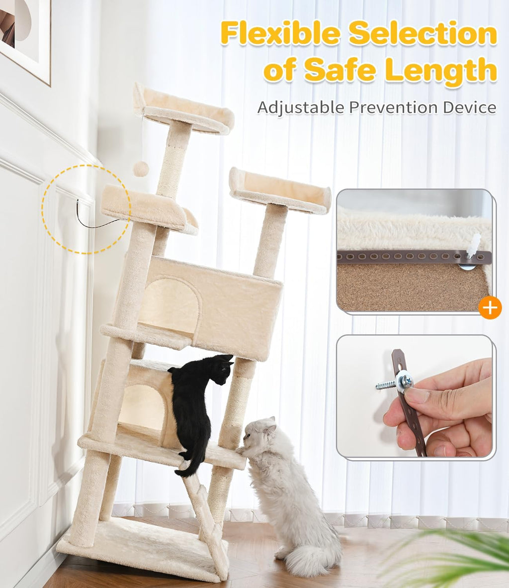 Arbre de chat multicouche de 56 pouces
