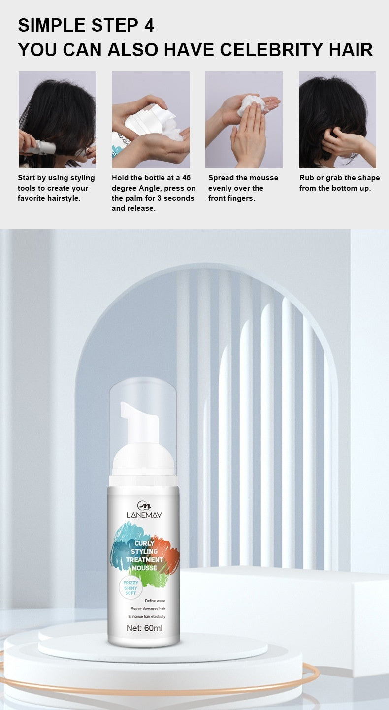 Mousse hydratante de façonnement des cheveux bouclés Anti-frizz