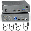 2-Monitor 2-Computer USB Dual-Monitor USB 30 USB Type-C KVM Interrupteur