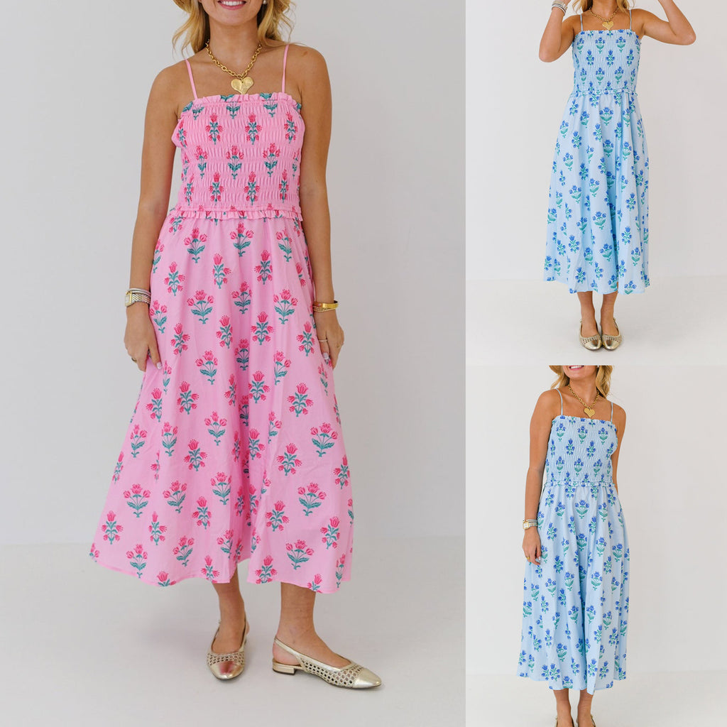 Robe casuale en strap à imprimé floral pour femmes