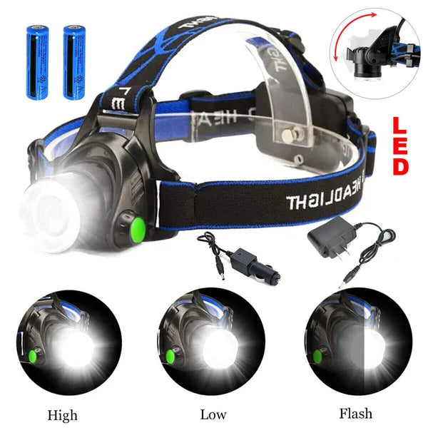 Lampe phare LED Rechargeabl lampe de poche lampe de poche lampe de camping lampe de travail