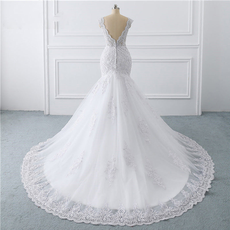Sirène robe de mariée légère Sexy Trailing luxe Sen est mince mariée française Retro