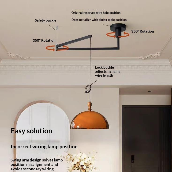 Restaurant Pendentif lumière avec un bras pivotant pour le positionnement réglable