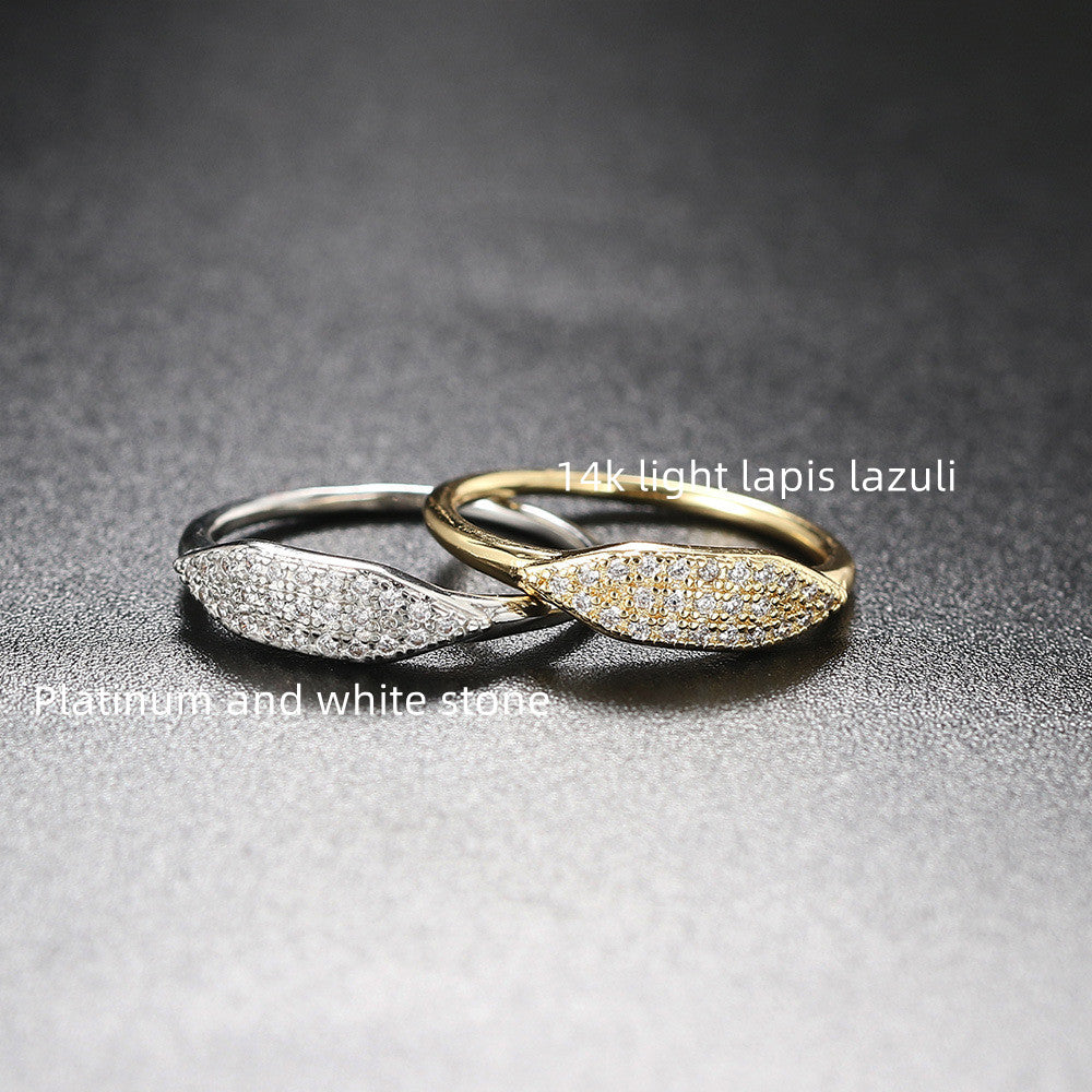 Fashion pour femmes Bague mince simple plaqué or