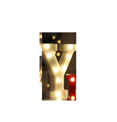 Lumineux LED Letter Number Night Light Anglais Alphabet Number Batterie Lampe Romantique Weddi