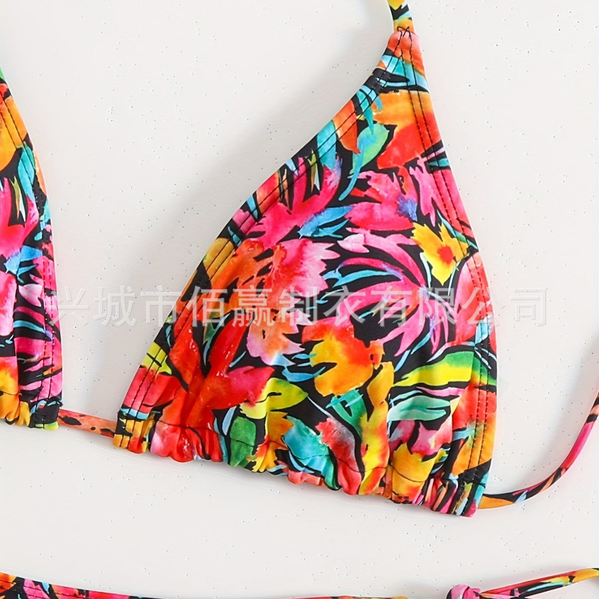 Femme Floral Imprimer Halter-Neck Dentelle-Up Sexy Bikini