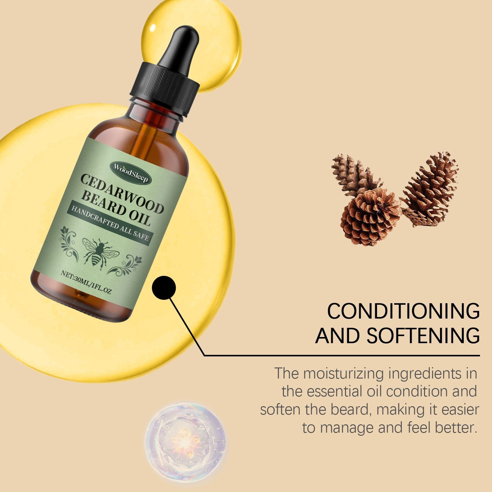 WOODSLEEP huile de conditionnement de la barbe