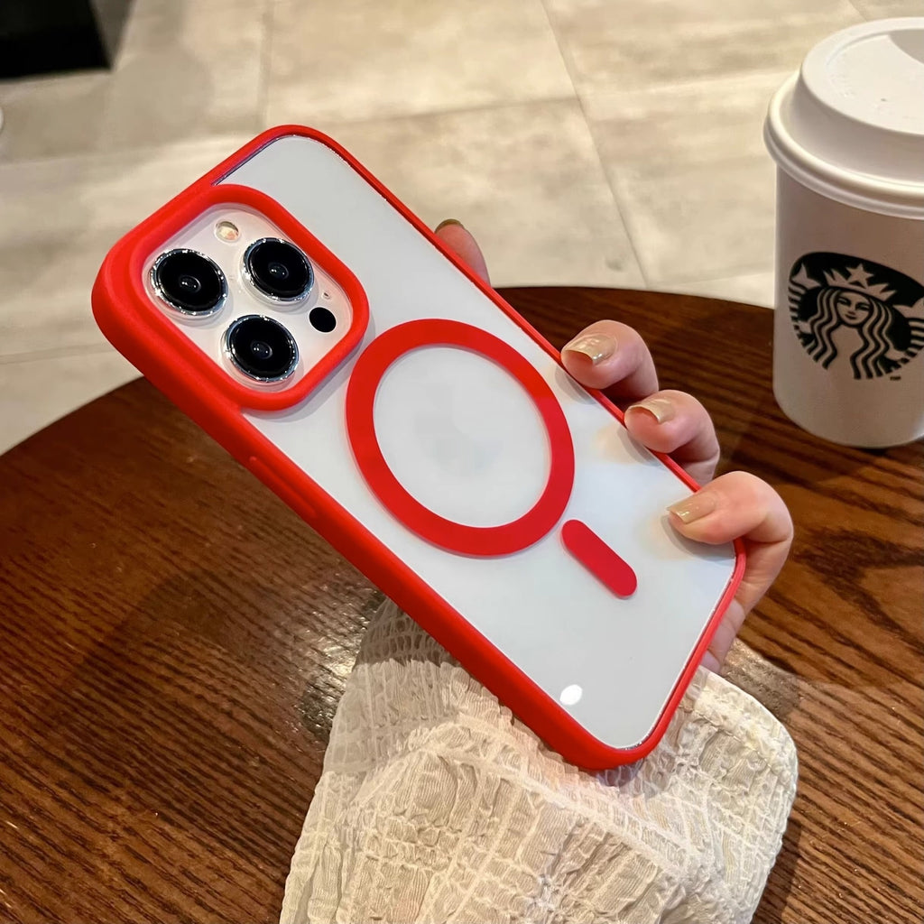 Boîtier de téléphone en silicone magnétique acrylique résistant à la chute