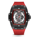 Tendance de mode Tonneau homme Bracelet en silicone Montre de sport lumineuse