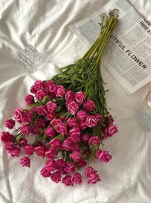 Rose simulée Bouquet-Light Red-3 pcs