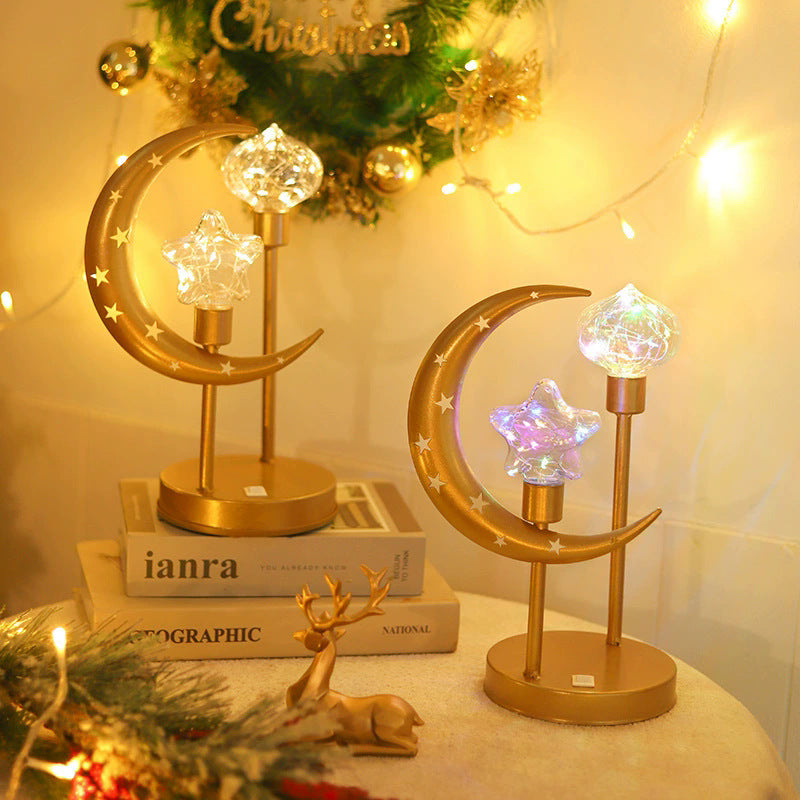 LED de Noël étoile double tête et lumière de la lune