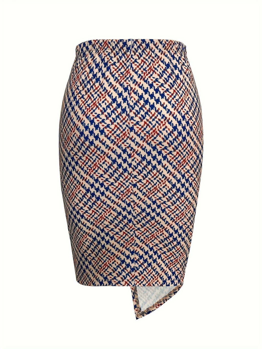 Twist Knot imprimé jupe crayon imprimé Twist-Détails gaine en mélange de lin