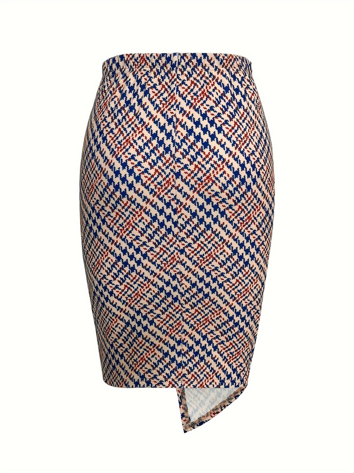 Twist Knot imprimé jupe crayon imprimé Twist-Détails gaine en mélange de lin