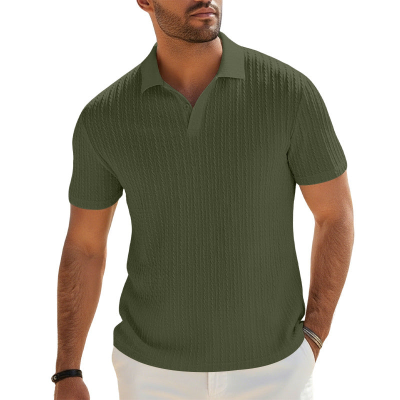Magasin Indépendant Été Hommes Texturé Vertical Stripe Polo
