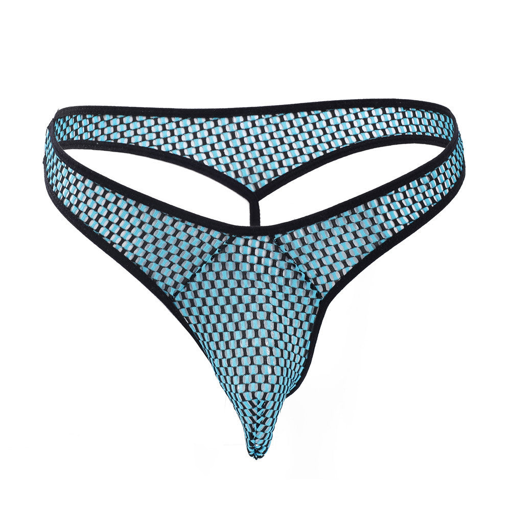 Mesh Hommes Voir à travers respirant Sexy T-forme U Convex Hollow-out Grand Mesh Sexy Underw