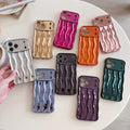 Solid Color Advanced Plating Stripe Phone Case