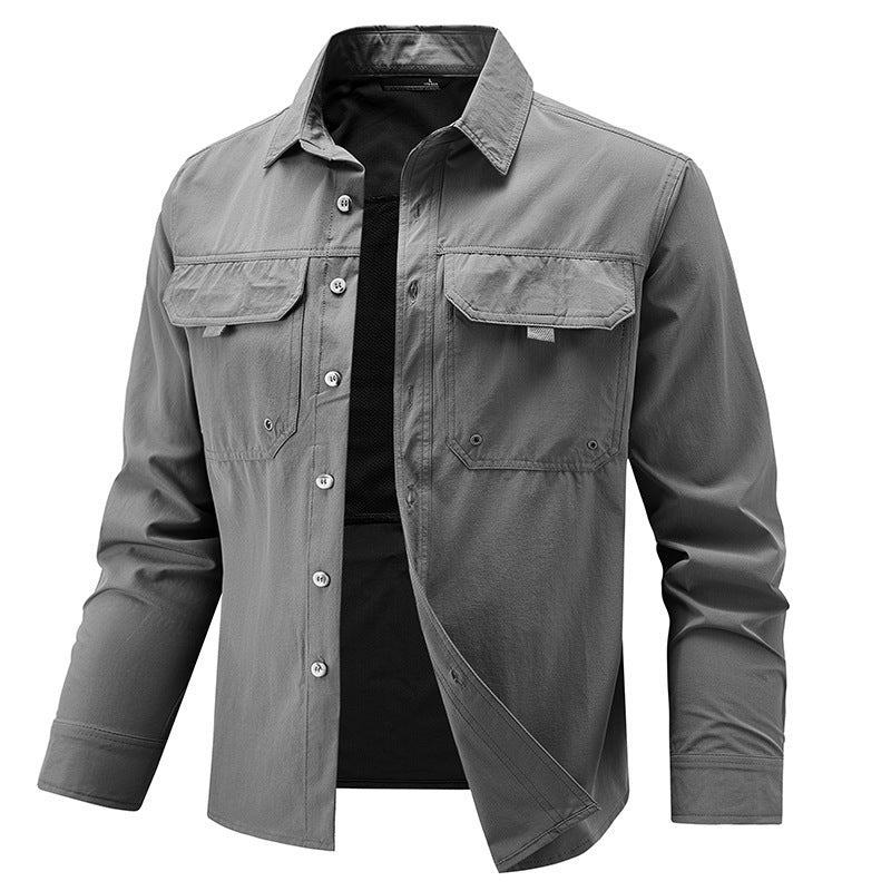 Chemise à manches longues stretch rapide pour hommes