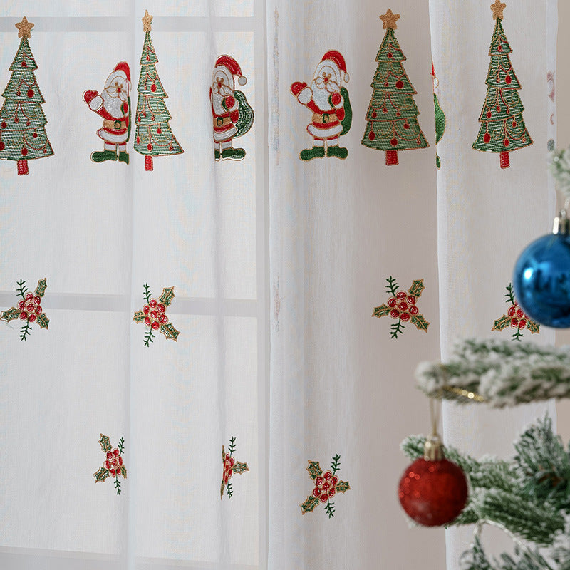 Broderie d'arbre de Noël Rideau de Noël américain