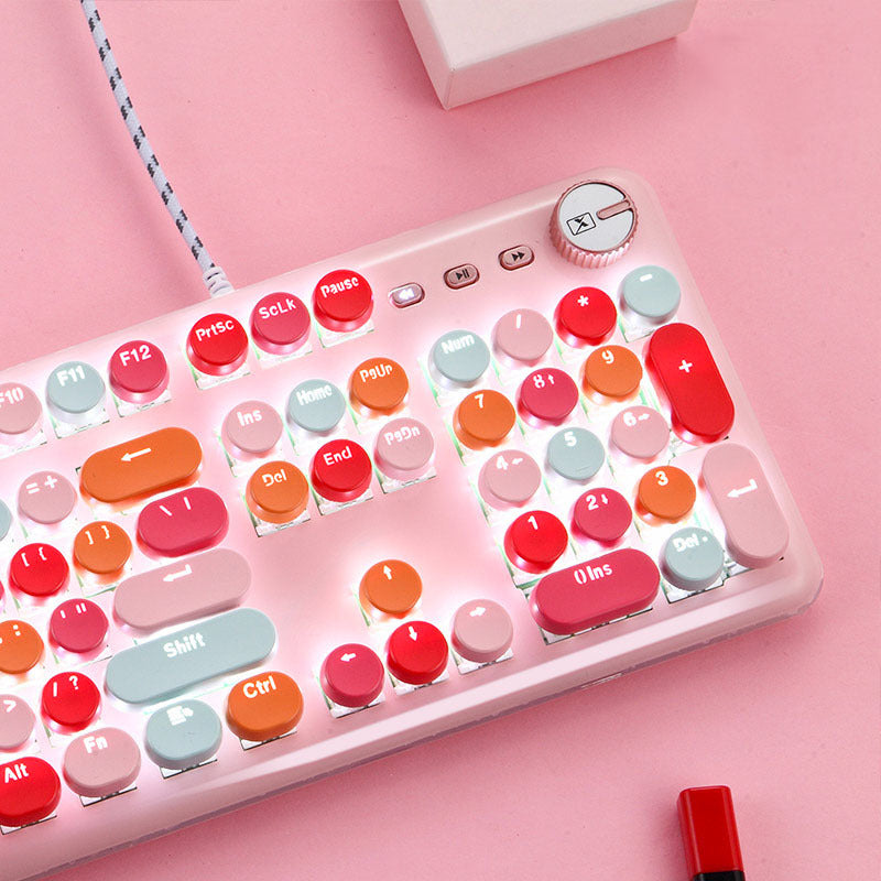 Macaron Clavier mécanique filé et jeu de souris de l'axe vert