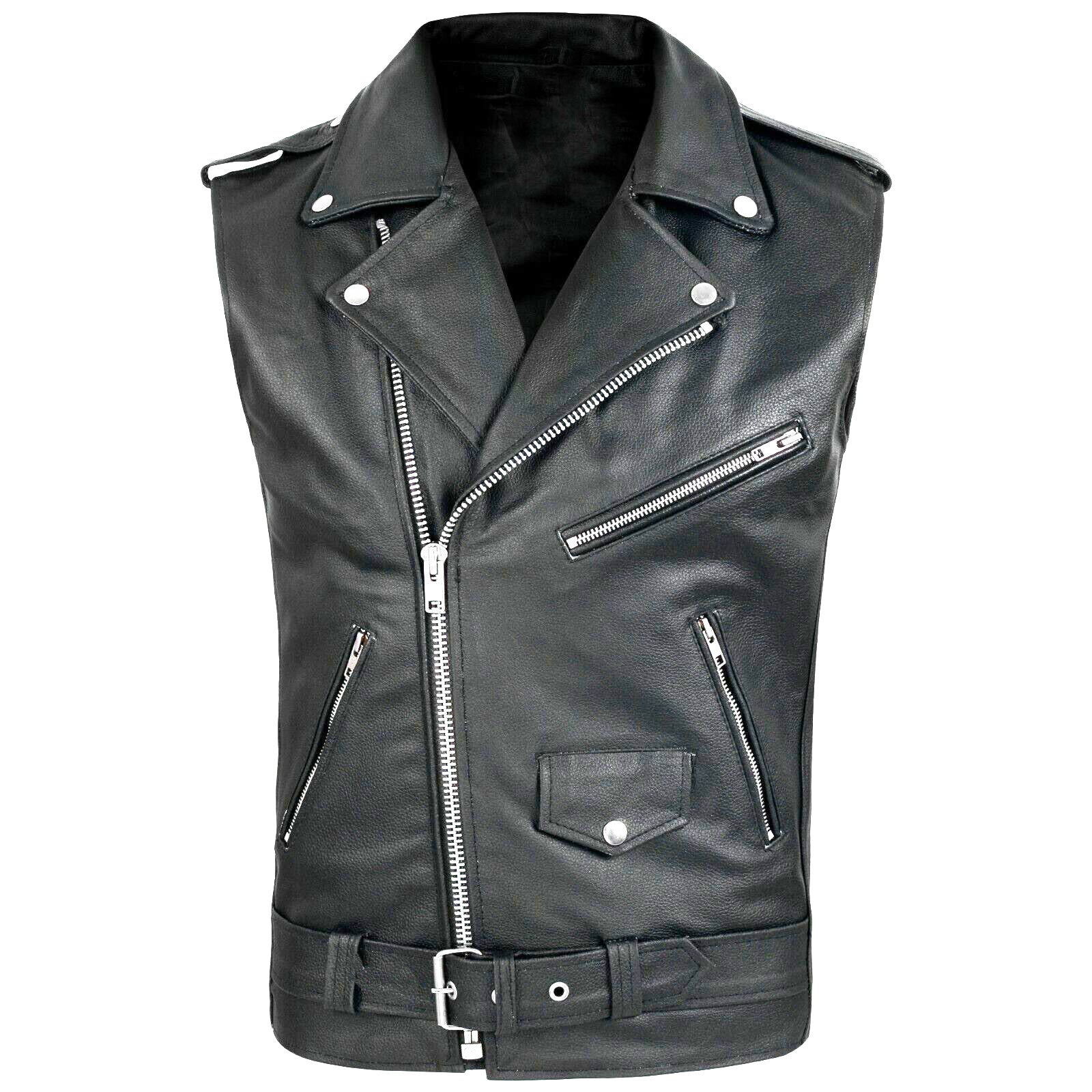 Veste de motard en cuir pour hommes PU