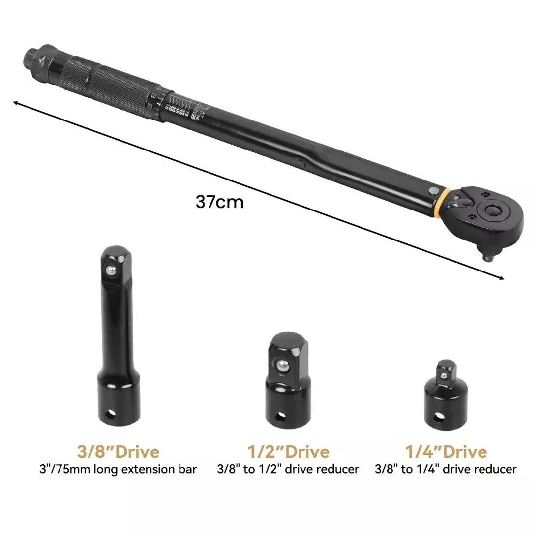 Cliquet de serrage à couple carré 13,6-108,5Nm 10-80Ft-Lb 3in1