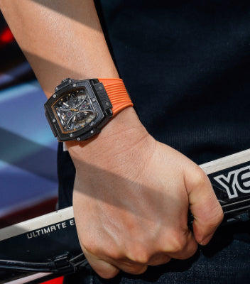 Tendance de mode Tonneau homme Bracelet en silicone Montre de sport lumineuse