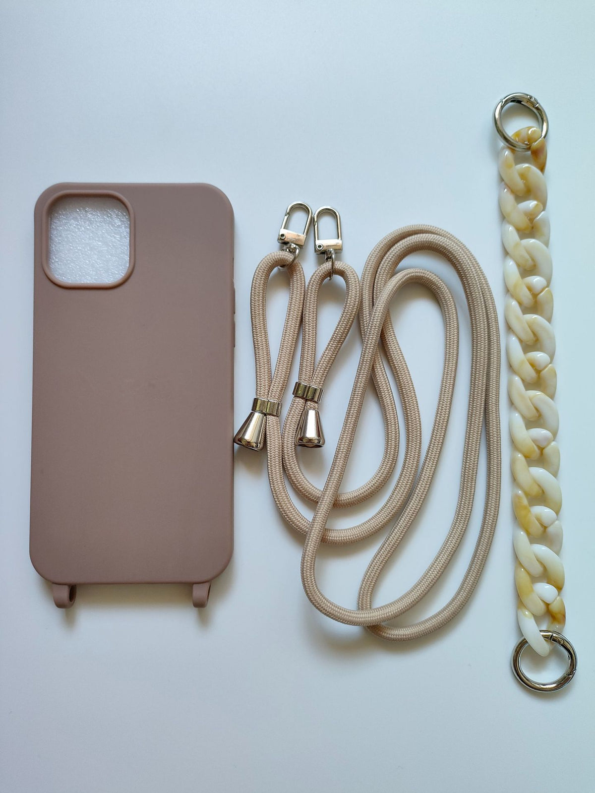Coque de téléphone de chaîne Crossbody Candy Color Soft Shell