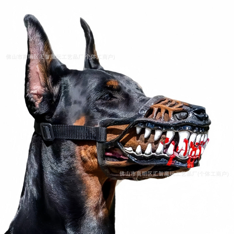 Muselière d'animaux effrayante Fangs sanglants Tête de latex Halloween Maison hantée Escape Room Prank