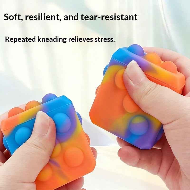 Slow-rebound 3D Stress-relief Square Dice Silicone Bubble Ball