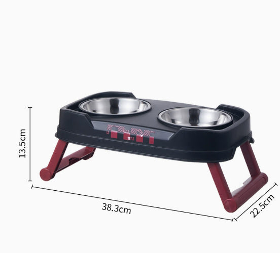 Bol d'alimentation en acier inoxydable pliable à double bol