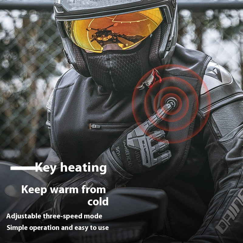 Électrique de chauffage Chapeau d'équitation moto polaire masque chaud écharpe coupe-vent hommes