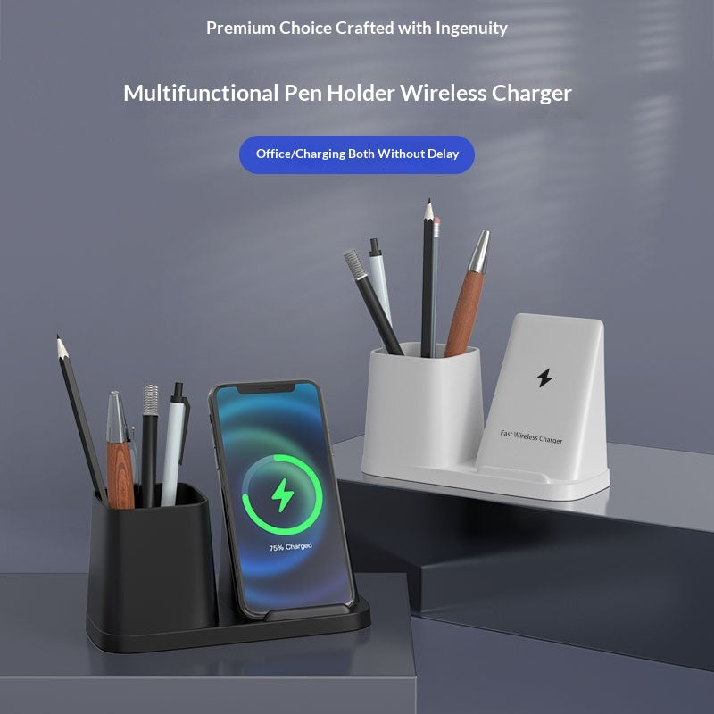 Organisateur de bureau créatif Porte stylo avec charge sans fil
