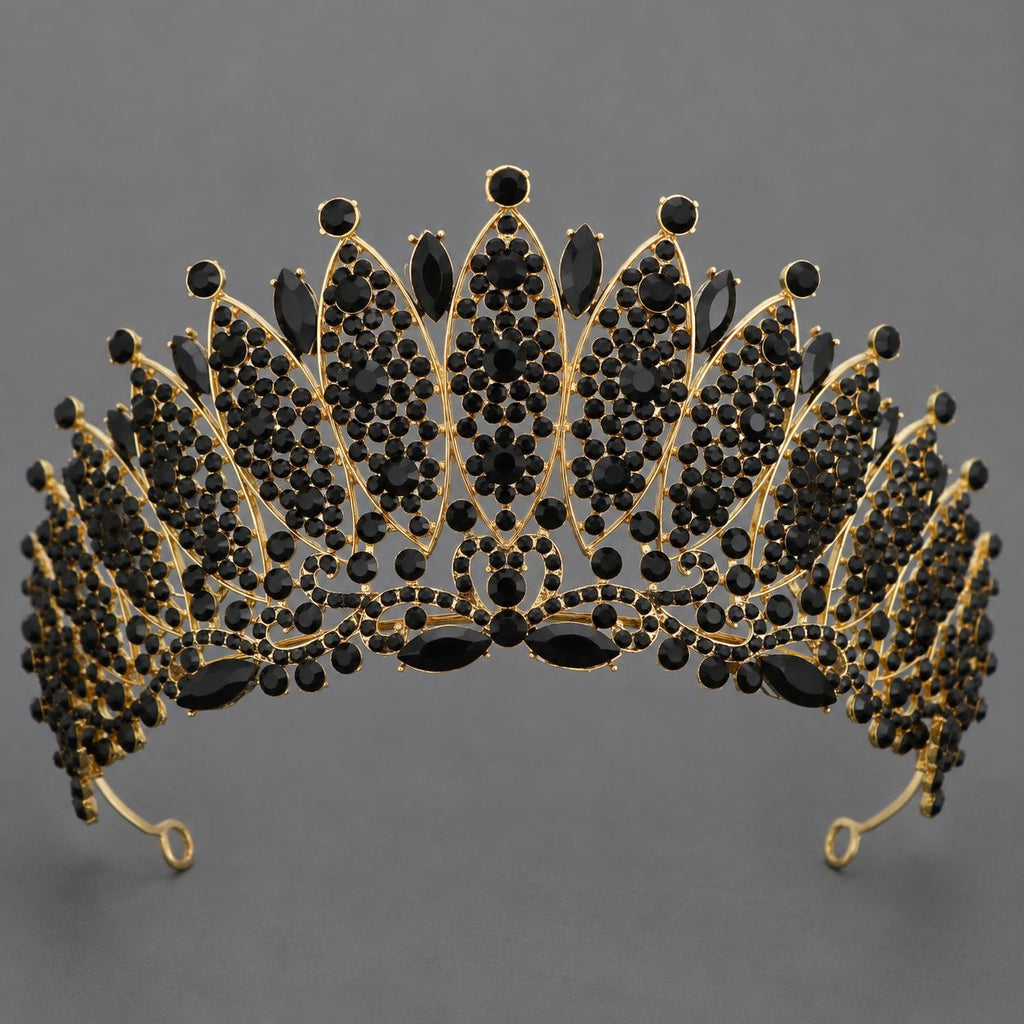 Tête haute en alliage sombre Strass Crownstylish
