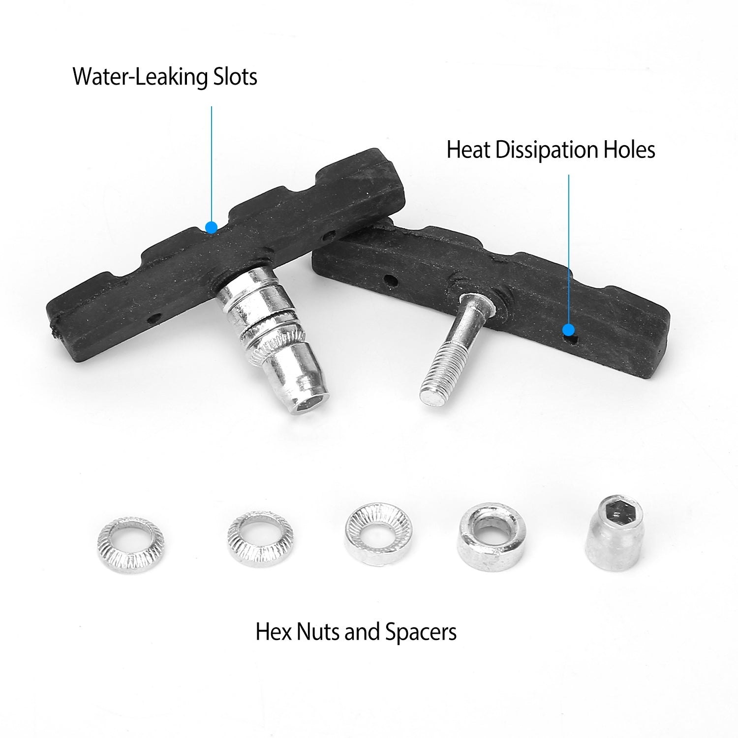 5 paires V Plaques de frein de vélo Road Mountain Vélo V-Brake Blocks Set 70mm Vélo V antidérapant