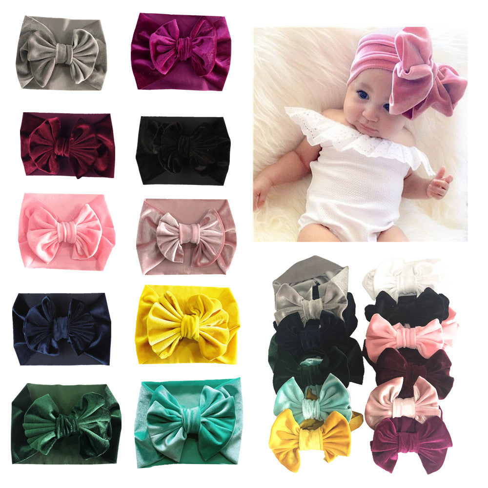 Bandeau de velours festif multicolore pour enfants avec accessoires cheveux stretchy