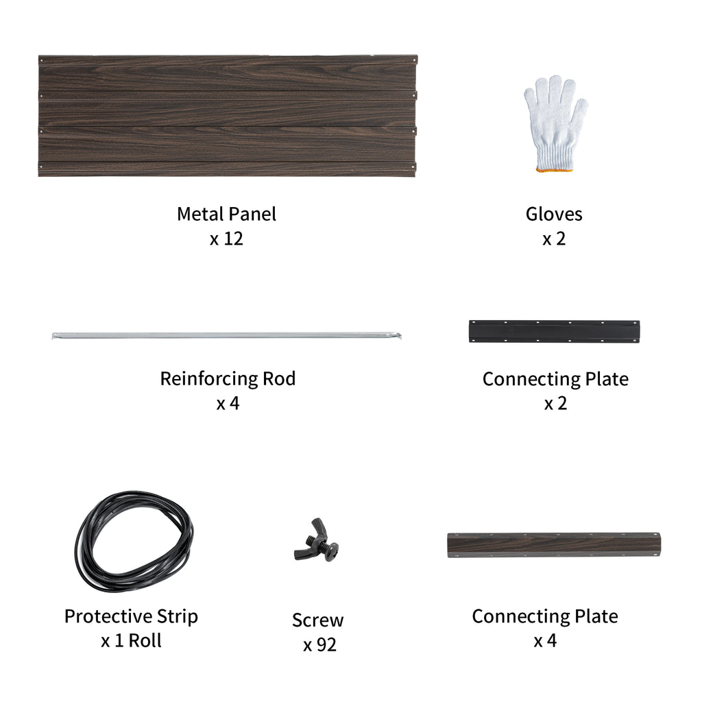 Aesthésique et métal de grain de bois: 8x4x2FT Kit lit de jardin surélevé galvanisé - Large Out