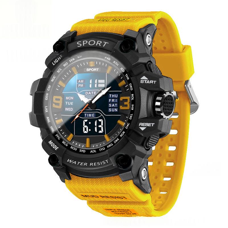 Hommes Tactical Sports Montre électronique imperméable Lumineux et multifonctionnel