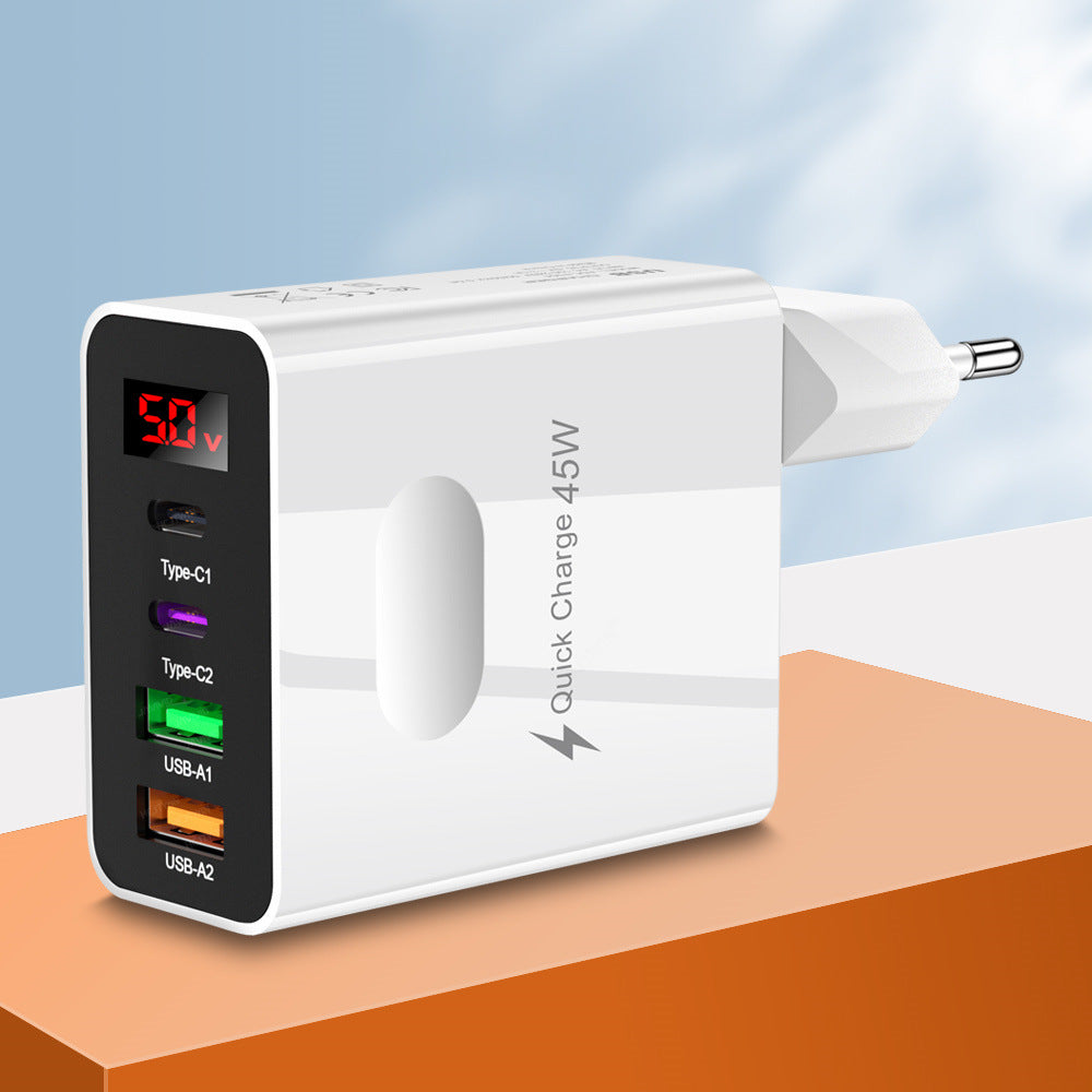 Chargeur de téléphone d'affichage numérique 2USB 2Type-c