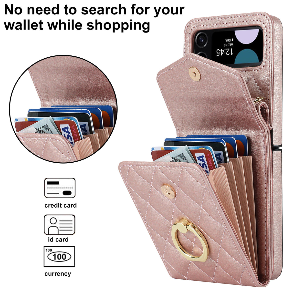 Étui de téléphone pliant Crossbody pliant résistant à la chute