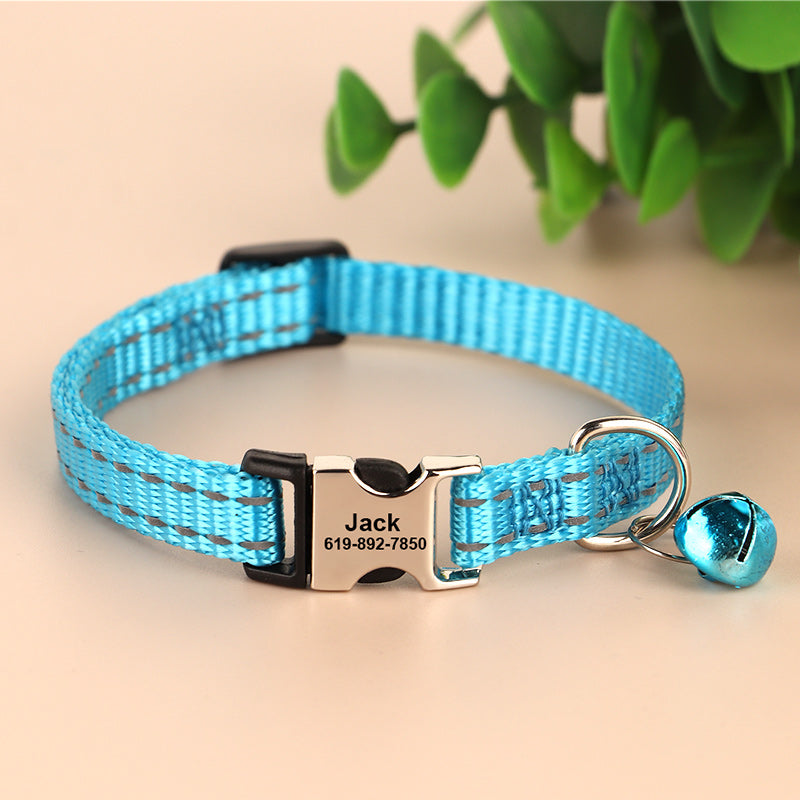 Collier de collier de chat antidérapant gravé