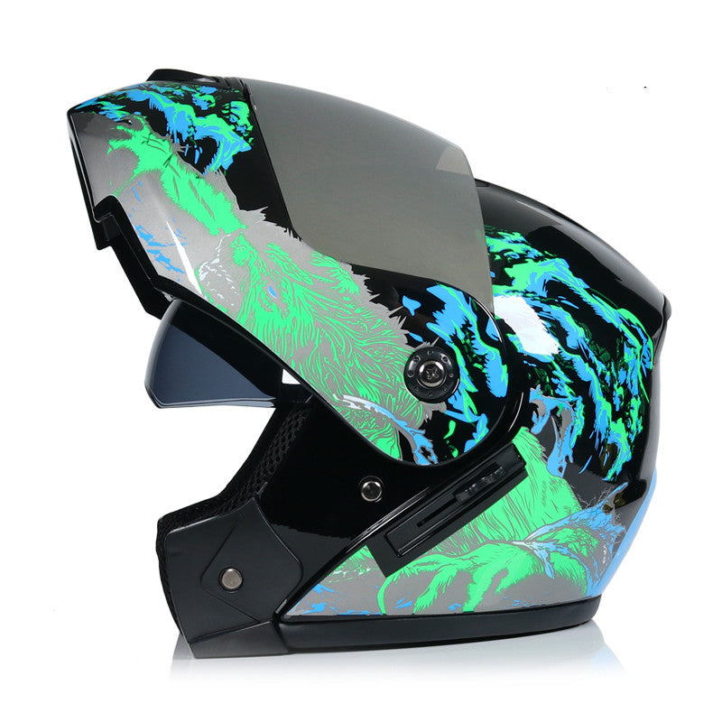 Casque de moto d'hiver double-lentilles non couvert
