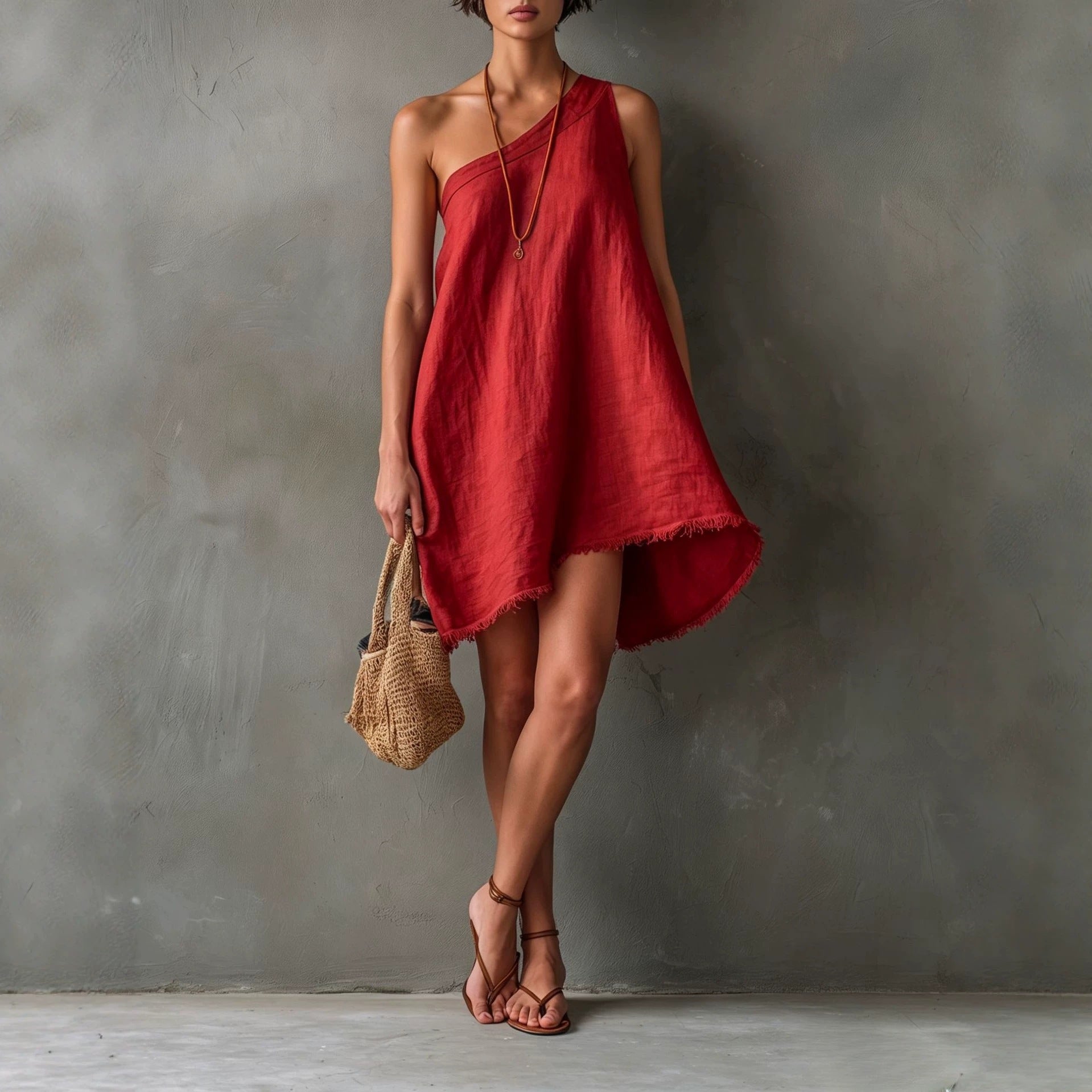 Robe asymétrique décontractée pour femmes