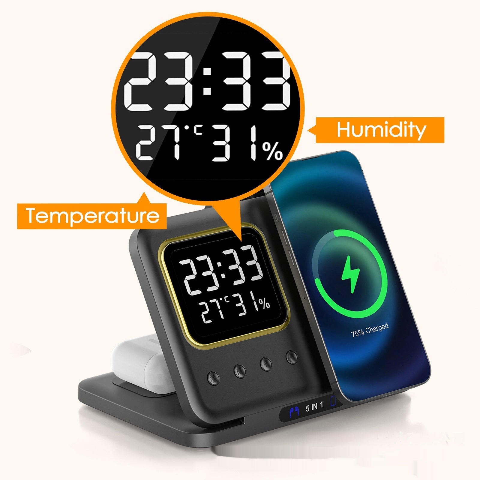 Chargeur magnétique de la montre de téléphone mobile pour la température de la broche multifonction