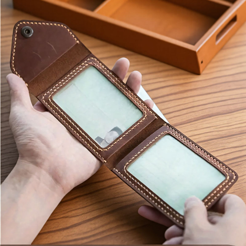 Porte-cartes d'identité Boîte de rangement Portable 2-en-1 et housse de protection