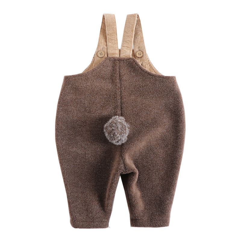 Handmade Warm Ball-Tail Pants for Boys and Girls Children's Clothing