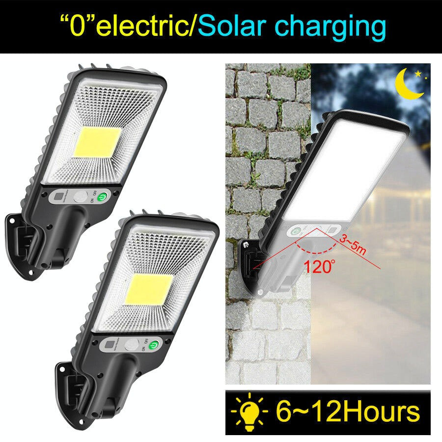 2Pack Étanche LED Solar Powered Light PIR Motion Sensor Outdoor Lamp Garden