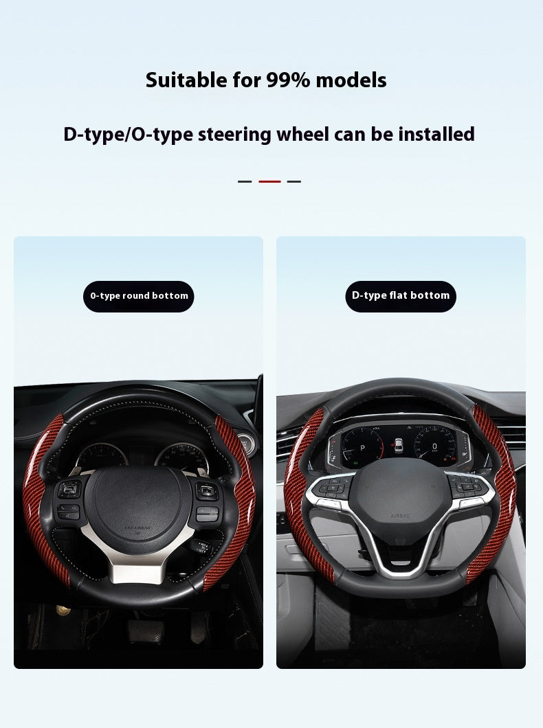 Voiture Carbon Fiber Pattern Glossy Couverture de volant de voiture