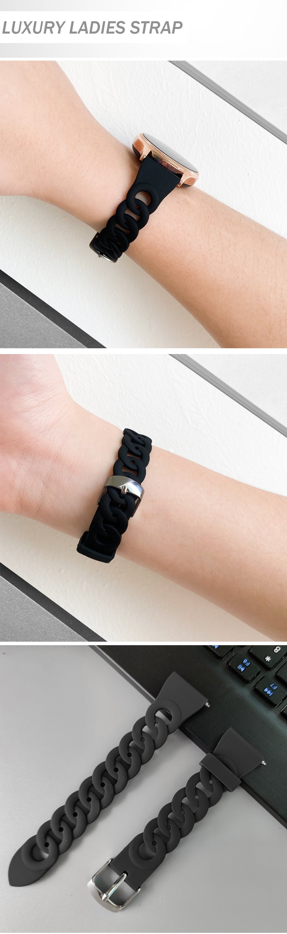 Bracelet de montre intelligente Bracelet de montre universelle en silicone